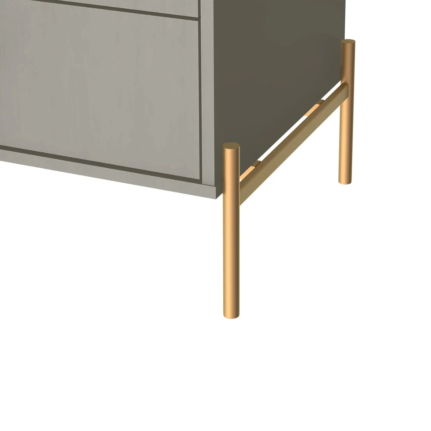 Cômoda c/ 3 Gavetas Jasper 138 cm - Grigio Gloss c/ Dourado