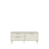 Rack Yves 135 cm - Off White Fosco c/ Dourado